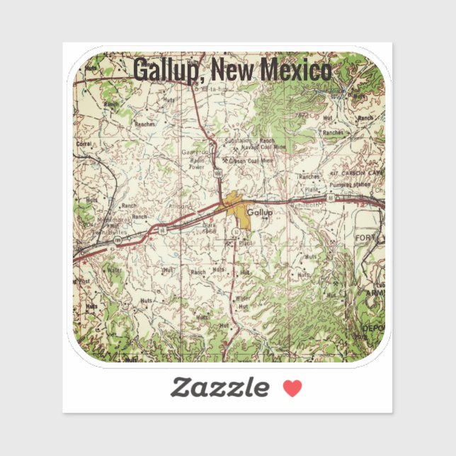 Sticker Carte de topo Gallup (Feuille)