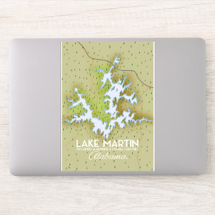 Sticker Carte de voyage de Lake Martin Alabama affiche.