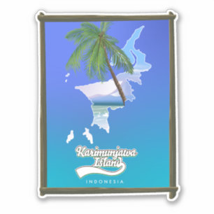 Sticker carte de voyage de l'île de Sumba en Indonésie