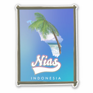 Sticker carte de voyage de l'île de Sumba en Indonésie