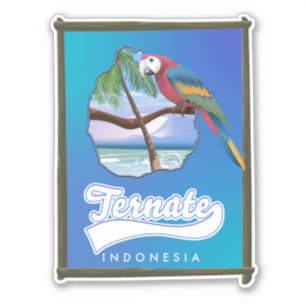 Sticker Carte de voyage de Nias Island Indonésie