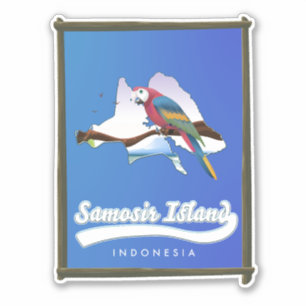 Sticker Carte de voyage de Samosir Island Indonésie