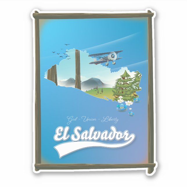 Sticker Carte de voyage d'El Salvador (Devant)