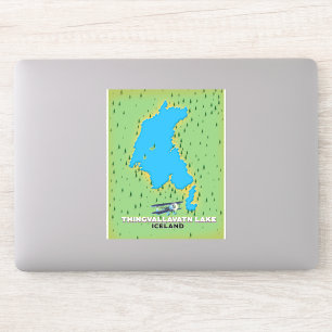 Sticker Carte de voyage Islande du lac Thingvallavatn