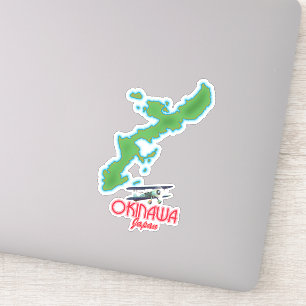 Sticker carte de voyage Okinawa Japon