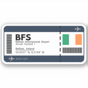 Sticker Carte d'embarquement BFS Belfast - Billet aéroport