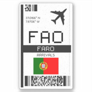 Sticker Carte d'embarquement FAO Faro - Portugal Travel