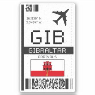 Sticker Carte d'embarquement GIB Gibraltar - Aéroport