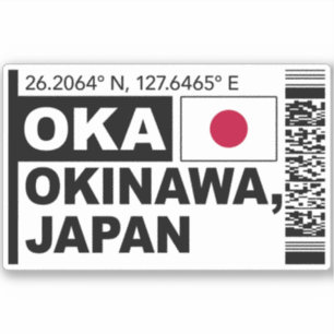 Sticker Carte d'embarquement OKA Okinawa - Voyage au Japon