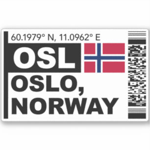 Sticker Carte d'embarquement OSL Oslo - Voyage en Norvège