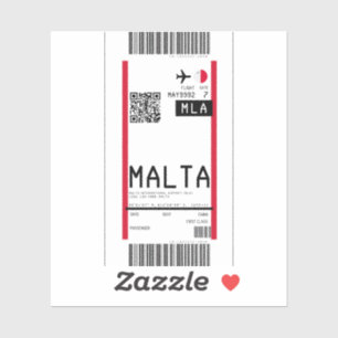 Sticker Carte d'embarquement pour Malte (MLA)