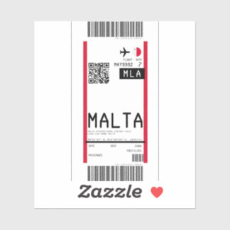 Sticker Carte d'embarquement pour Malte (MLA)