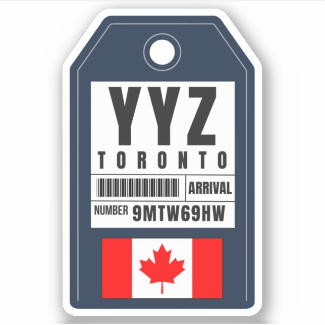 Sticker Carte d'embarquement Toronto - Canada YYZ (Devant)