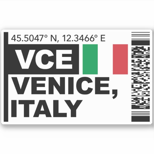 Sticker Carte d'embarquement VCE Venise - Voyage en Italie (Devant)