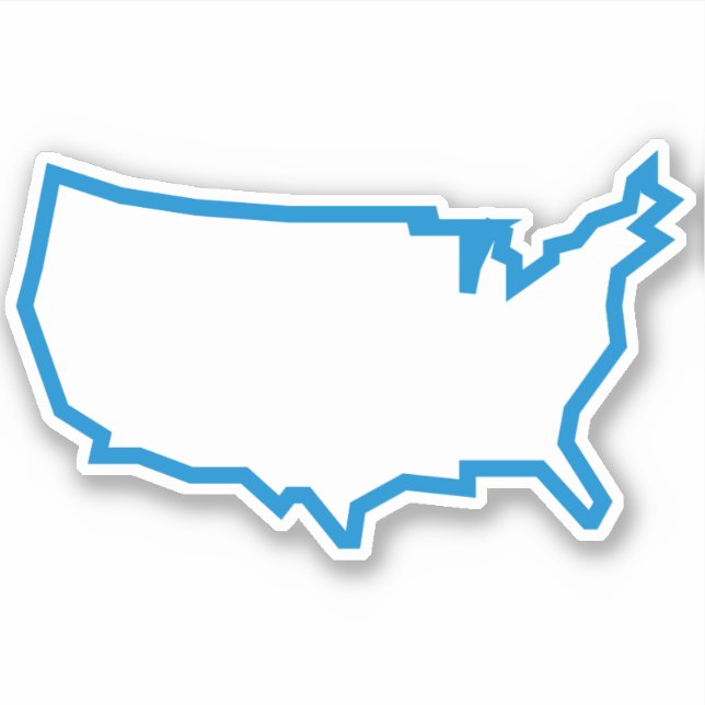 Sticker Carte des États-Unis en contour (Devant)