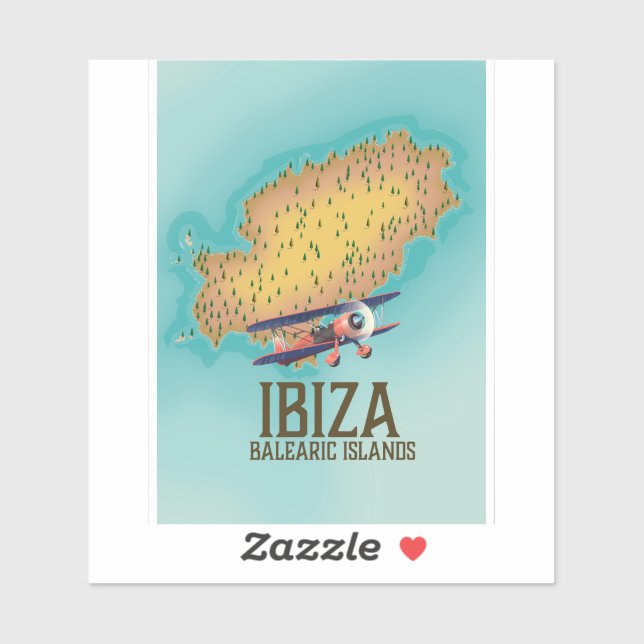 Sticker Carte des îles Baléares Ibiza (Feuille)