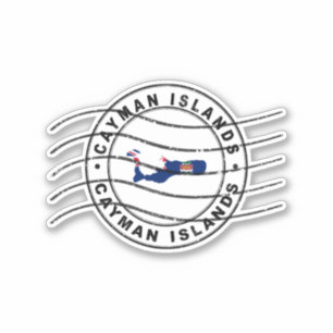 Sticker Carte des îles Caïmans, Timbre du passeport postal