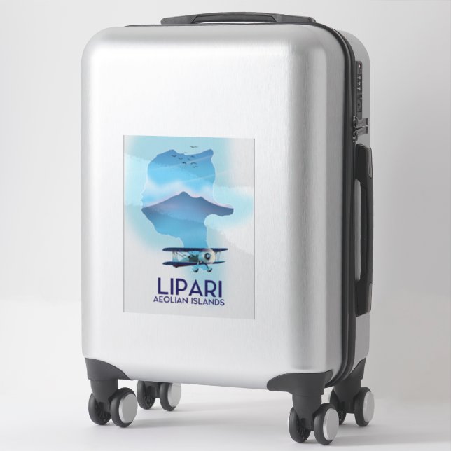 Sticker Carte des îles Éoliennes de Lipari (Sur valise)