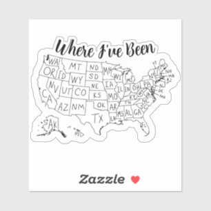 Sticker Carte des lieux visités de USA Travel Tracker à co