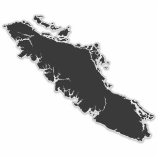 Sticker Carte détaillée du contour de l'île de Vancouver