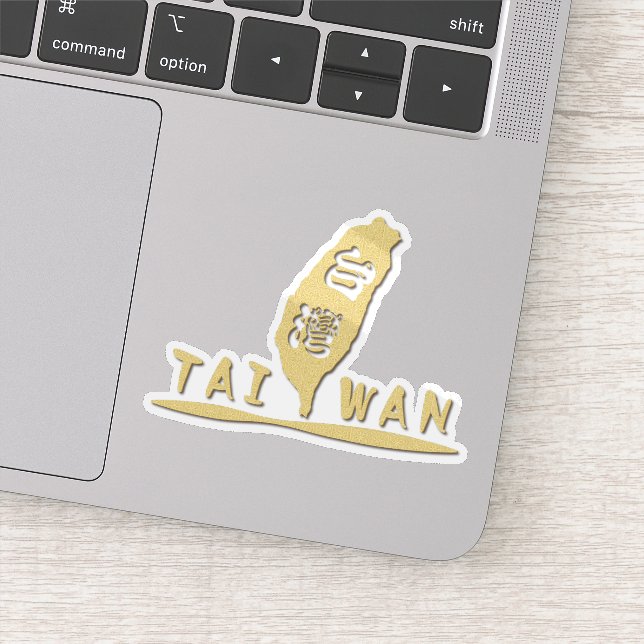 Sticker Carte dorée de Taiwan (Détail)