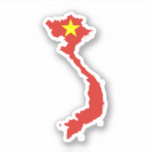 Sticker Carte/drapeau de Viêt Nam