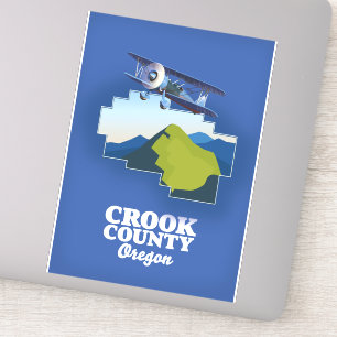 Sticker Carte du comté de Crook en Oregon