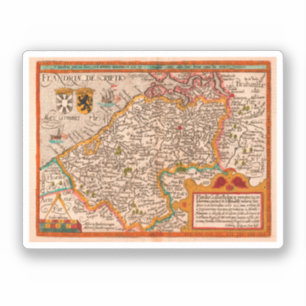 Sticker Carte du comté de Flandre (1609)