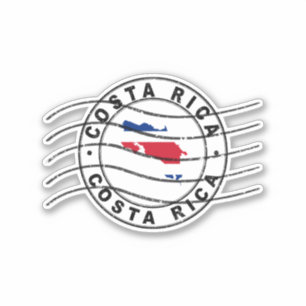 Sticker Carte du Costa Rica, Timbre de passeport postal