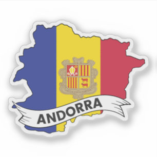 Sticker Carte du drapeau d'Andorre