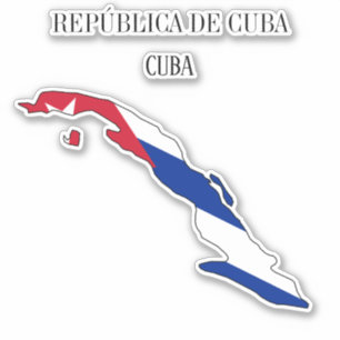 Sticker Carte du drapeau de Cuba