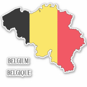 Sticker Carte du drapeau de la Belgique