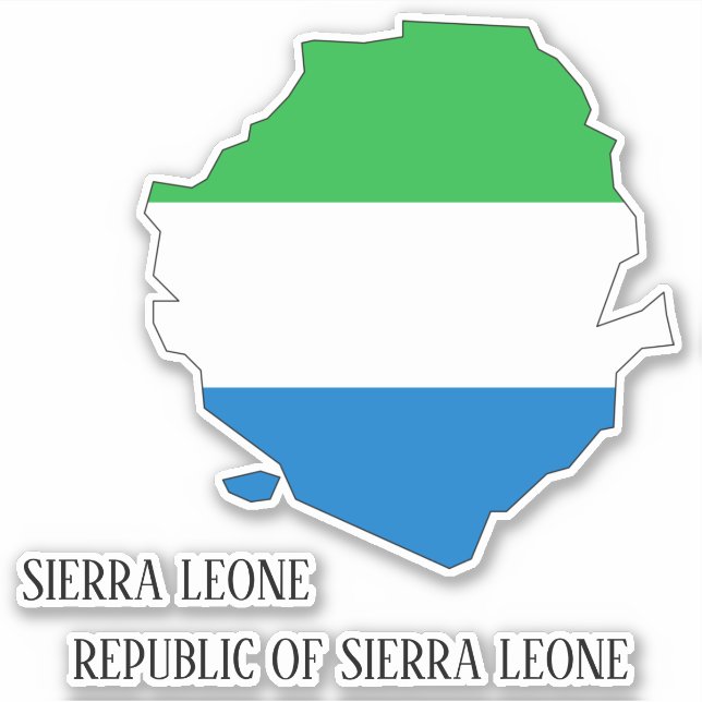 Sticker Carte du drapeau de la Sierra Leone Patriotique (Devant)
