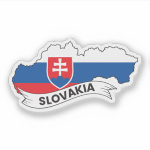 Sticker Carte du drapeau de la Slovaquie