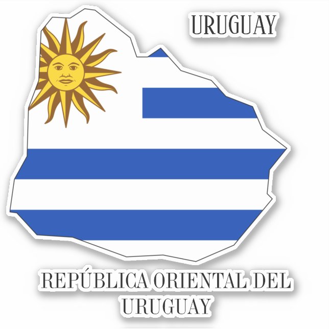 Sticker Carte du drapeau de l'Uruguay (Devant)