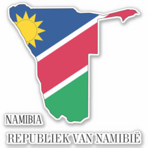 Sticker Carte du drapeau de Namibie Patriotique