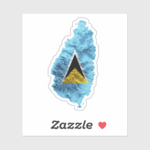 Sticker Carte du drapeau de Sainte-Lucie