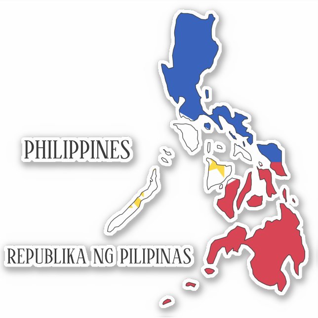 Sticker Carte du drapeau des Philippines (Devant)