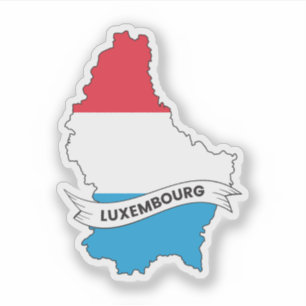 Sticker Carte du drapeau du Luxembourg