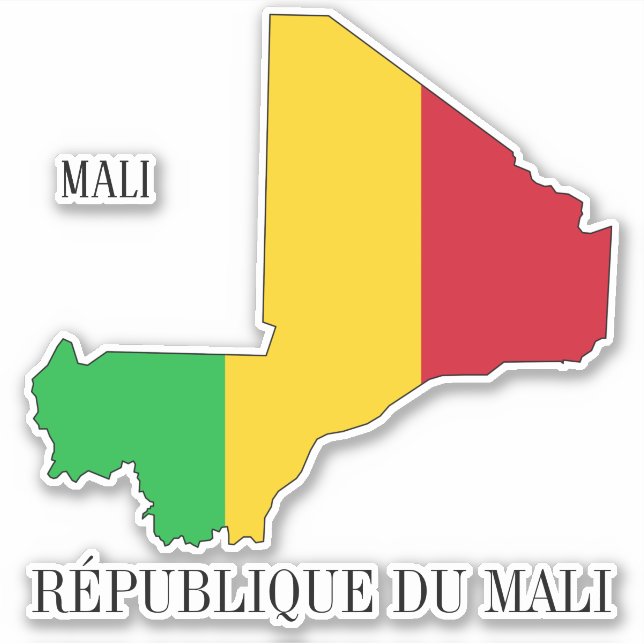 Sticker Carte du drapeau du Mali Patriotique (Devant)
