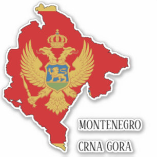 Sticker Carte du drapeau du Monténégro