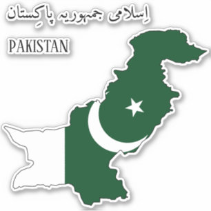 Sticker Carte du drapeau du Pakistan