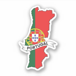 Sticker Carte du drapeau du Portugal