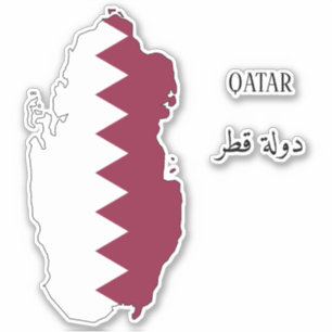Sticker Carte du drapeau du Qatar