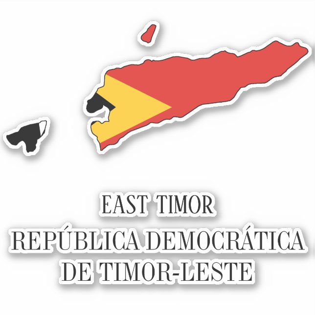 Sticker Carte du drapeau du Timor oriental Patriotique (Devant)
