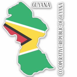 Sticker Carte du drapeau guyanais