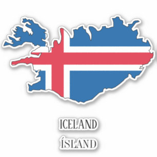 Sticker Carte du drapeau islandais