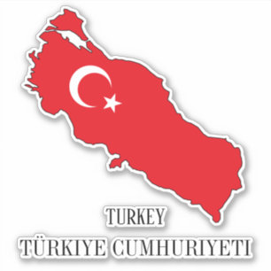Sticker Carte du drapeau turc