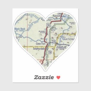 Sticker Carte du fort Cove Utah