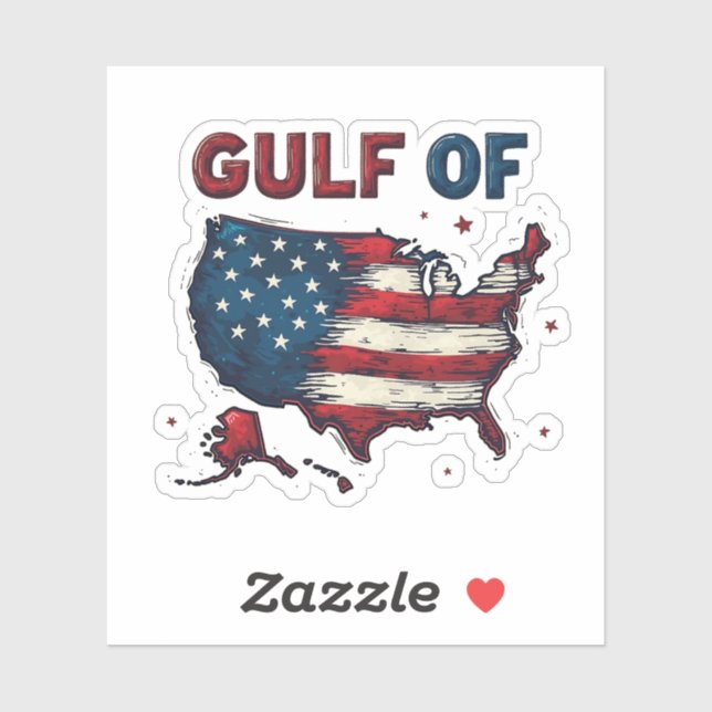 Sticker Carte du golfe d'Amérique USA Trump USA Golfe du M (Feuille)